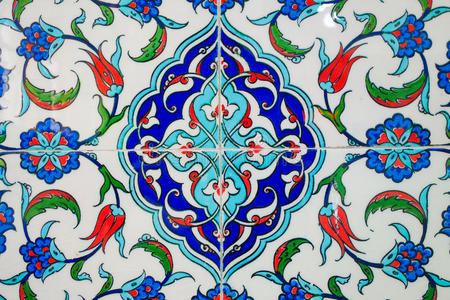 土耳其奥斯曼手工制作的古代瓷砖
