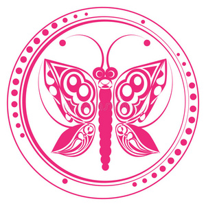 粉红蝴蝶邮票图片
