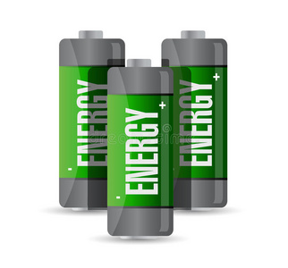 能量电池。插画设计