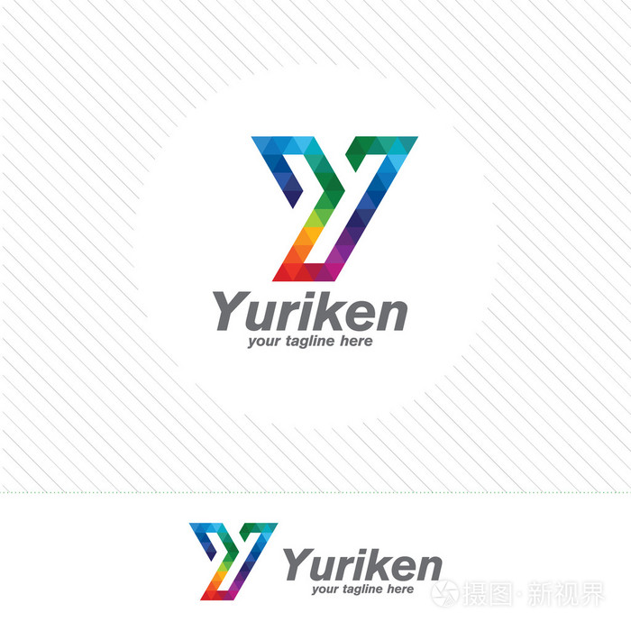 多彩字母 y 标志矢量模板.字母 y 标志工程技术