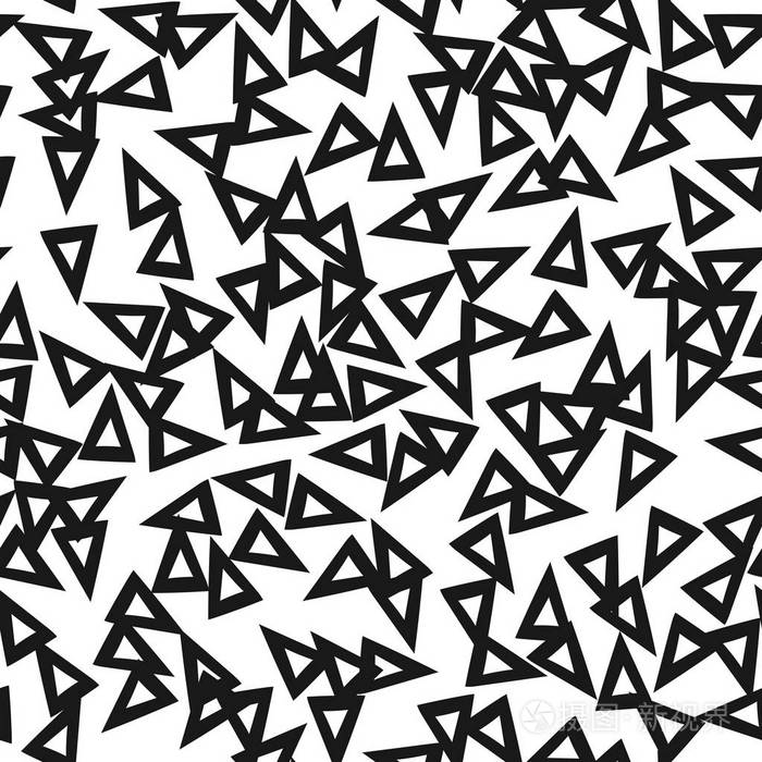 黑白无缝图案.几何, 抽象背景为盖子和纺织品.涂鸦形状.矢量插图