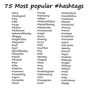 最受欢迎的 hashtags 在手画样式。白色背景上的矢量图