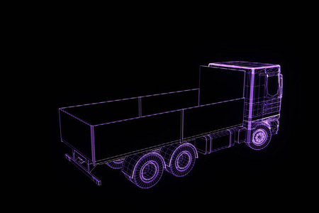 转运体全息图线框。漂亮的 3d 渲染