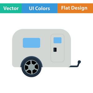 图标的野营家庭旅行车车