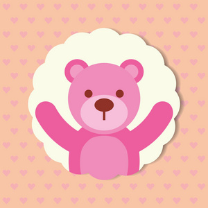 可爱的粉红色玩具熊点缀背景