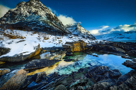 罗弗敦群岛。美丽的挪威风景
