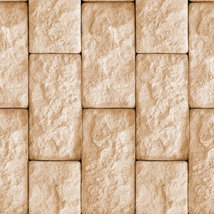 方形天然石材砌块混凝土墙体的无缝模式