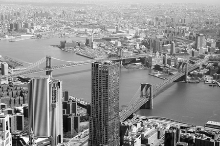 布鲁克林大桥的鸟瞰图