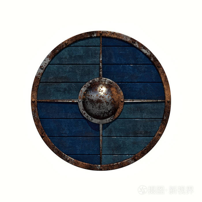 白色背景的维京盾