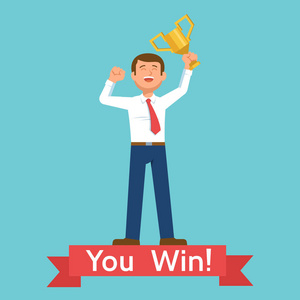 快乐的年轻商人优胜者奖