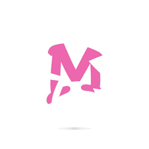 字母 M 标志图标设计模板元素