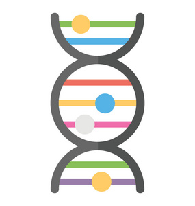 带不同原子的带状形状中的链, 象征着 Dna