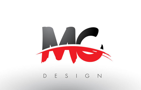 Mc M C 刷 Logo 字母红色与黑色旋风刷前面