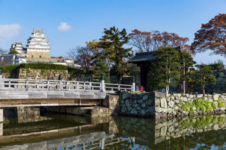 在日本传统的姬路城堡