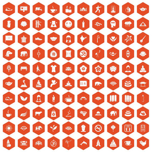 100瑜伽图标六角橙