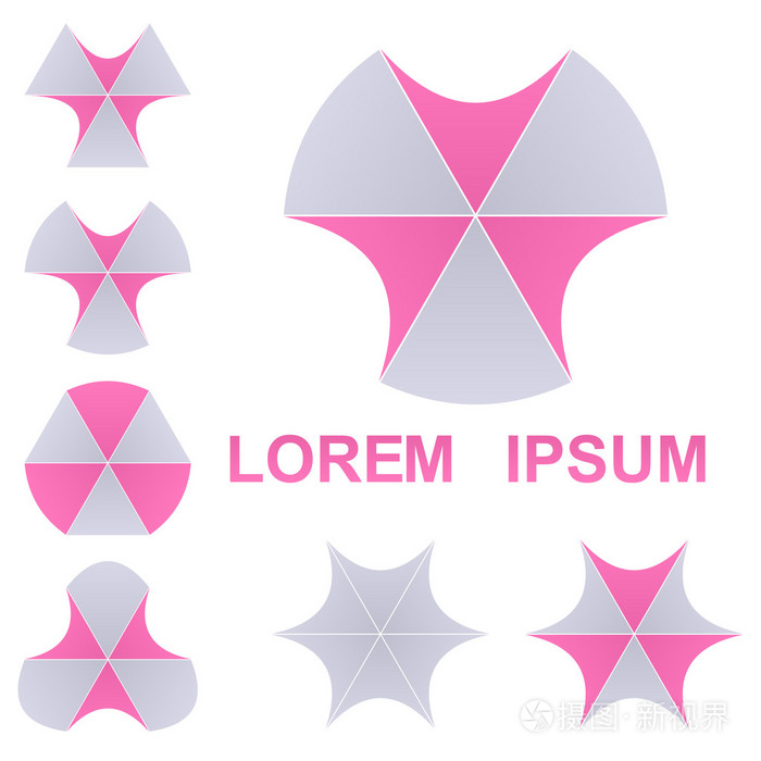 六角形标志矢量集