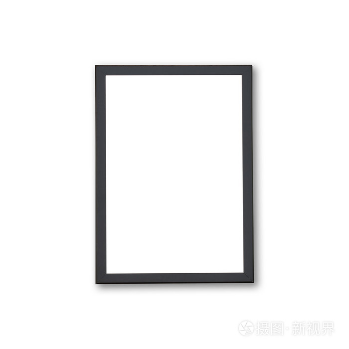 空白的木制相框上白色孤立