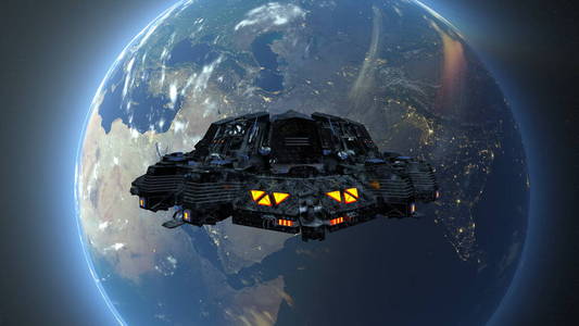 空间 ship3d 空间飞船的 Cg 渲染。Nasa 提供的这个图像的元素