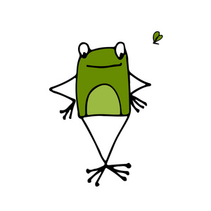 有趣的青蛙，为您设计素描