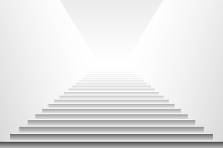 白色背景上孤立的楼梯。步骤。矢量图