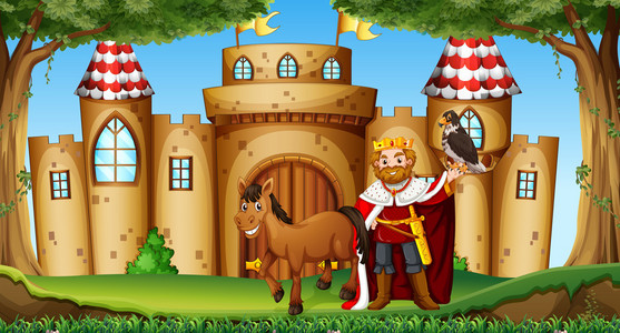 王和在城堡的马