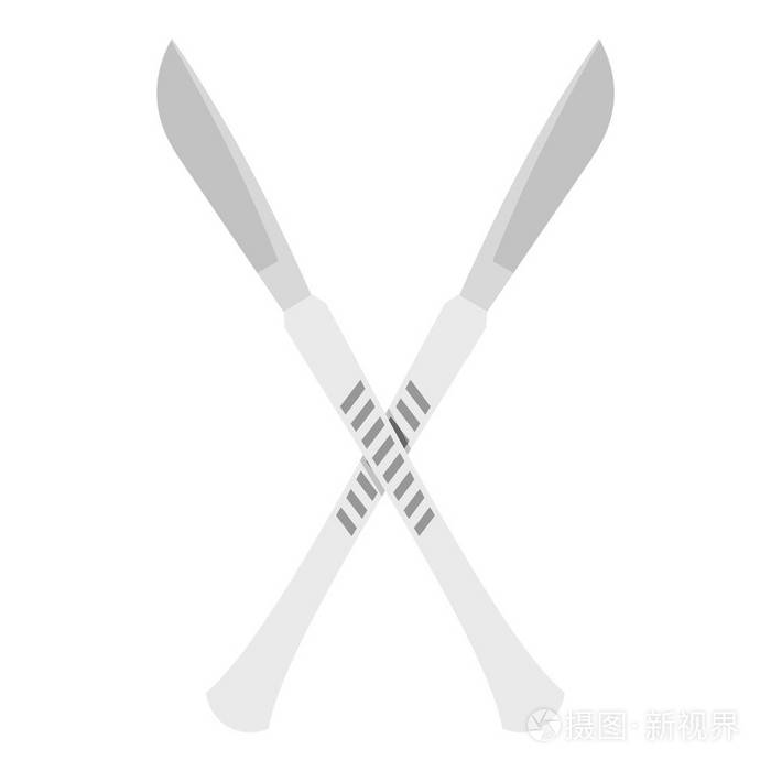 孤立的交叉的手术刀图标
