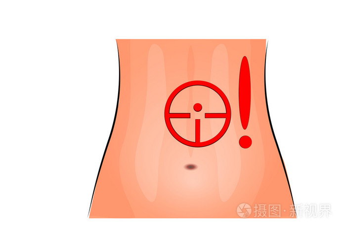 肚子痛.女性腹部
