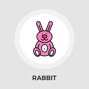 兔子玩具矢量平面图标
