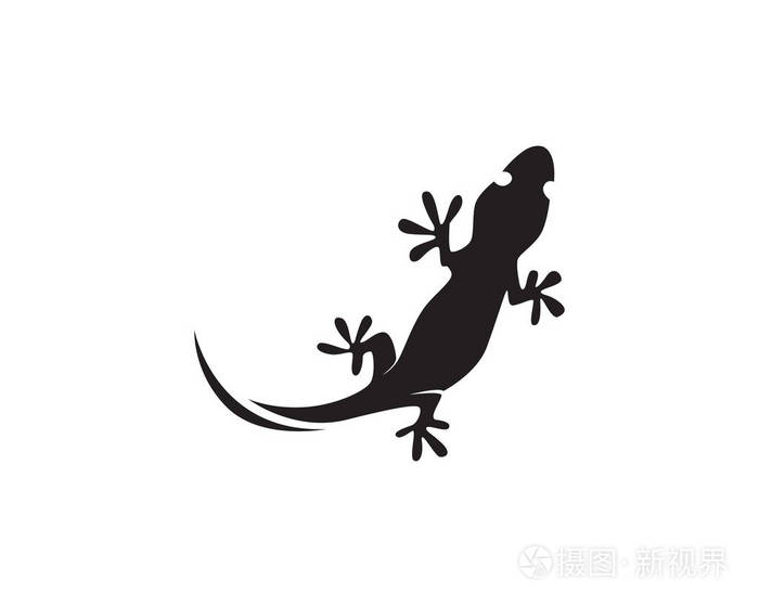 蜥蜴变色龙壁虎剪影黑色