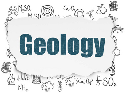 科学概念 地质撕裂纸张背景上