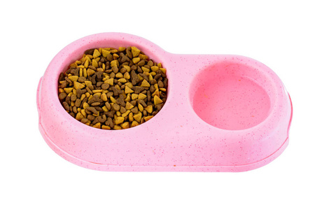 粉红色碗里的猫食物隔离
