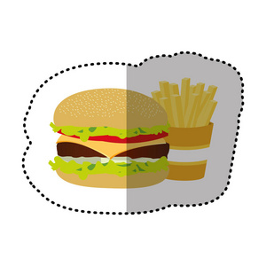 汉堡包和炸薯条法国图标