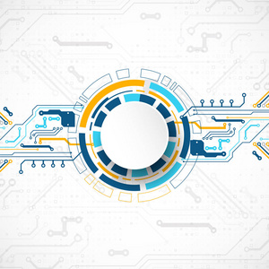 矢量插图高技术数字技术与工程主题