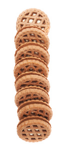 系列饼干孤立在白色的背景