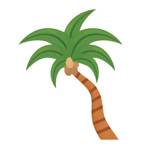 一个简单的佛罗里达州茅草棕榈树平面图标设计