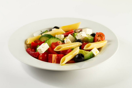 美味美丽希腊传统希腊或意大利沙拉