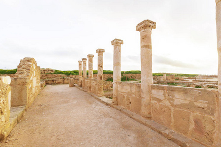 古老的废墟。塞浦路斯背景