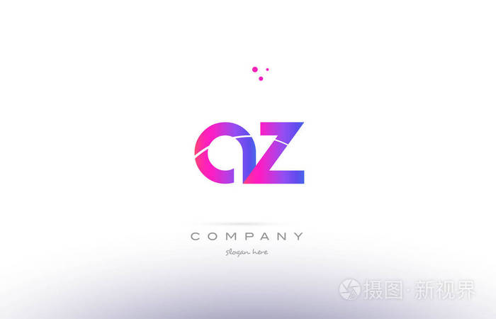 az z 粉红色现代创意字母表字母标志图标模板插画-0qy
