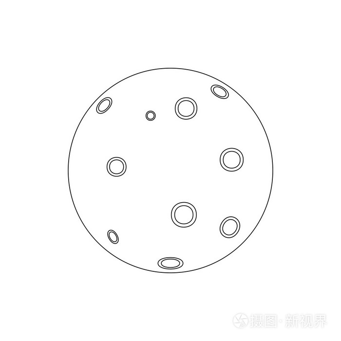 月球或行星图标,等距 3d 风格