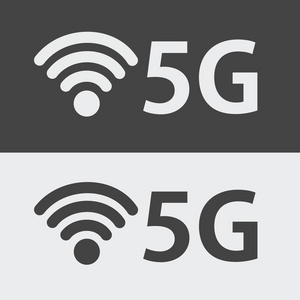 5 g 无线互联网的新的一代。平面设计简单的图标