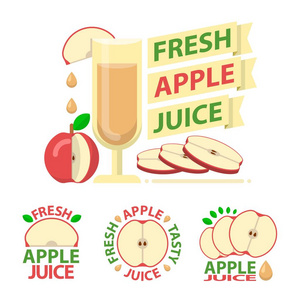 红苹果汁徽章标志
