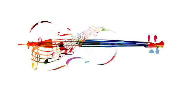 多彩的大提琴的音符