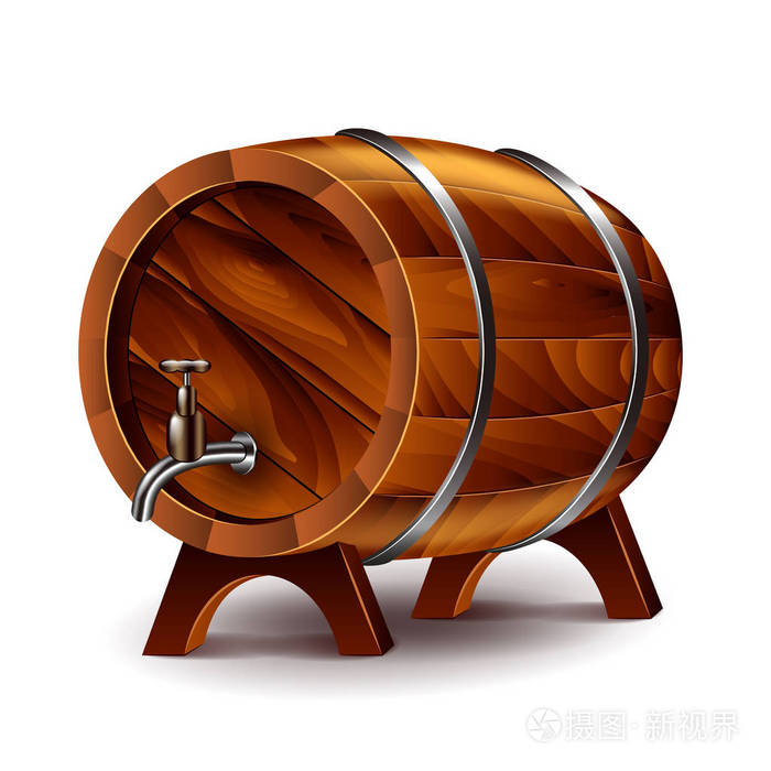 酒桶上白色矢量孤立