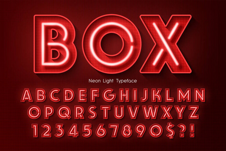 霓虹灯3d 字母, 额外发光字体