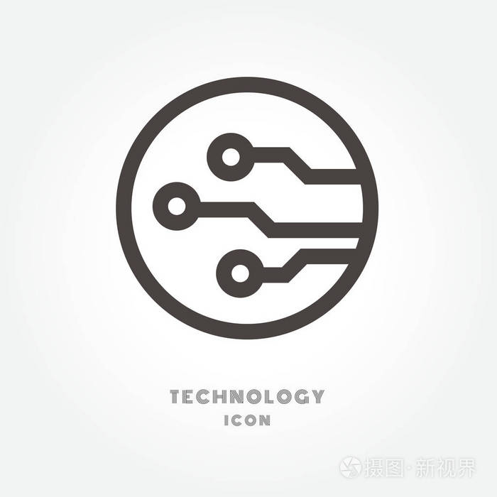 电路板,技术图标图孤立的标志符号为现代简约的平面设计矢量在白色