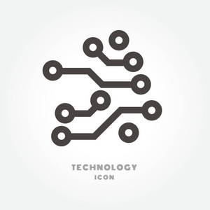 电路板，技术图标图孤立的标志符号