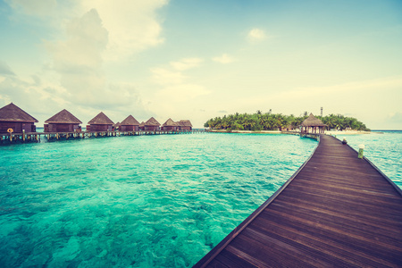 美丽的热带马尔代夫度假村酒店