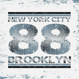 纽约 t 恤布鲁克林的排版设计图形