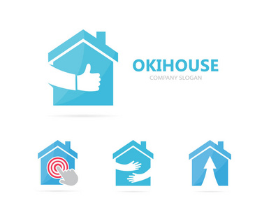 向量的房地产和像标志组合。房子和最佳符号或图标。独特的家庭和租金标识设计模板