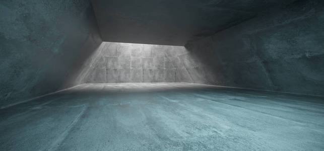 混凝土长三角异形地下洞室阳光空空间3d 渲染插图